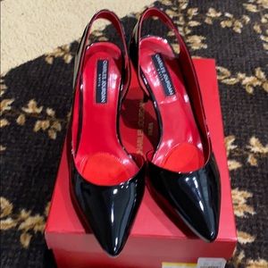 Charles Jourdan black patent heels